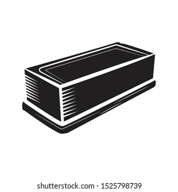 black board erasher icon flat black