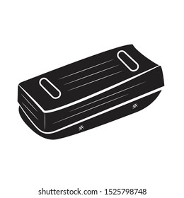 black board erasher icon flat black