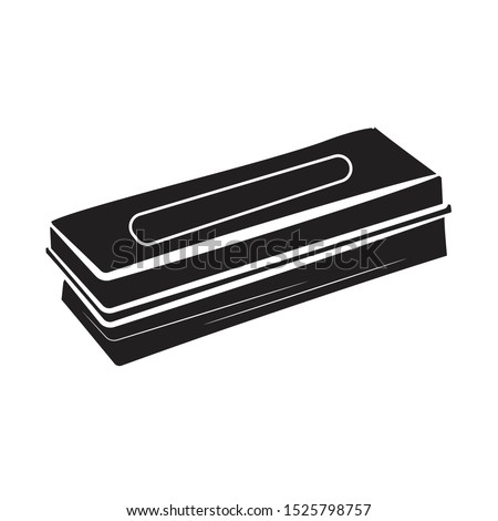 black board erasher icon flat black