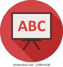 black board Flat Long Shadow Icon
