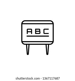 black board icon- vector education or business black board illustration icon with abc text.
