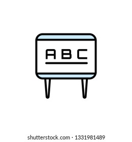 black board icon- vector linear with one color education or business black board illustration