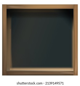 Black board for inscriptions with chalk. Square shape. Element for design. Vector template on a white background.