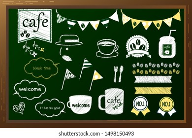 Black board material cafe set
