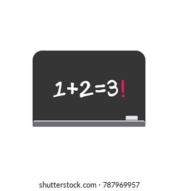 black board with number and plus symbol vector