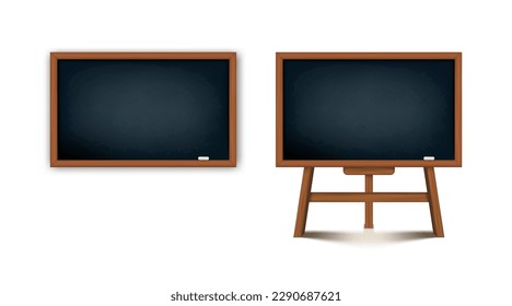 Black Board On Wall And On Stand. EPS10 Vector