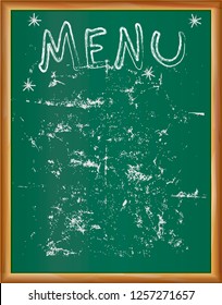Black board for restaurant or kitchen menu, design template, free copy space