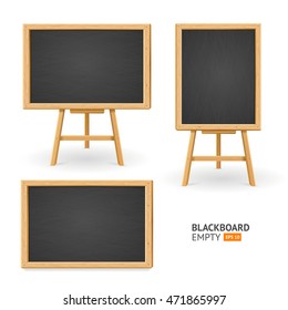 Black Board Set. Different View. Ready for Your Business. Vector illustration