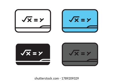 Black board set icon, back school icon, education icon design template