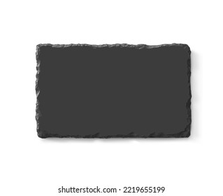 Black board stone mockup. Vector illustration isolated on white background. Great for presenting your product.