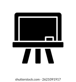 Black Board Vector for Classroom Teaching and Education Concept – Chalkboard illustration, school lecture icon, traditional teaching. Glyph Icon