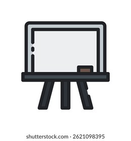 Black Board Vector for Classroom Teaching and Education Concept – Chalkboard illustration, school lecture icon, traditional teaching. Filled Line Icon