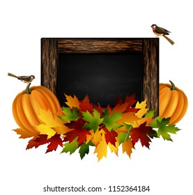 black board vector with rustic wooden frame
