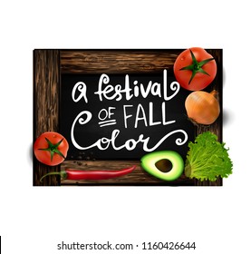 black board vector with rustic wooden frame
