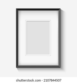 Black boarder frame on white. Paintings frames blank square for office home interior vector illustratie isolate, painting art picture modern framed border, wall advertisement box