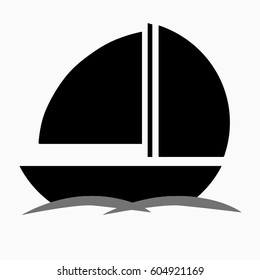 black boat silhouette vector 