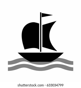 black boat silhouette vector 