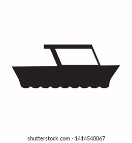 black boat symbol, vector on a white background