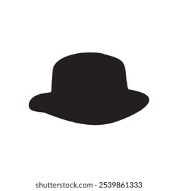 Black boater hat silhouette vector illustration design. Boater hat icon.