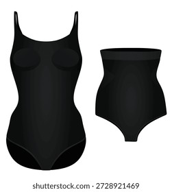 Forjador de corpo preto roupas de baixo. vetor