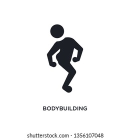 black bodybuilding isolated vector icon. simple element illustration from sport concept vector icons. bodybuilding editable logo symbol design on white background. can be use for web and mobile