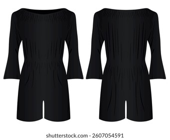 Black  bodysuit shirt. vector illustration