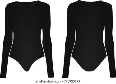 Black bodysuit. vector illustration