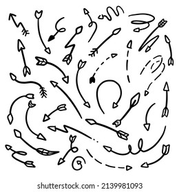 Black boho archer line arrow doodle sketch hand drawn