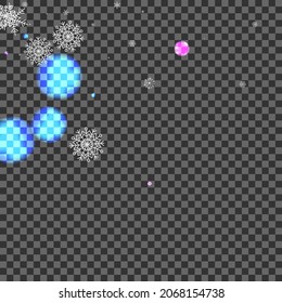Black Bokeh Background Transparent Vector. Circle Bling Frame. Pink Glitter. Purple Glare Event. Night Card.