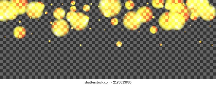 Black Bokeh Background Transparent Vector. Confetti Neon Card. Warm Illustration. Golden Ball Bright Design. Blur Ribbon.
