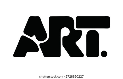 Logotipo abstracto audaz negro del arte con letras Grandes y punto