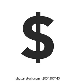 Black bold dollar sign representing money isolated on white background.