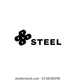 Black Bold Round simple logo design