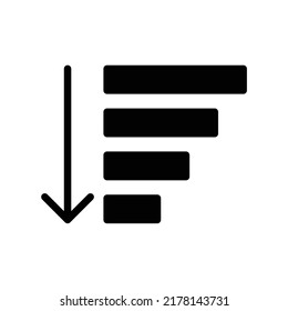 Black bold style sorting icon