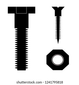 Black is the bolt of the nut and screw,