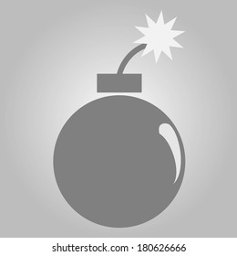 black bomb with a burning fuse vector illustration