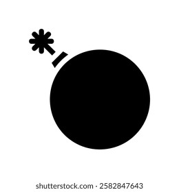 Black bomb icon. Concept of danger, explosion, and war.