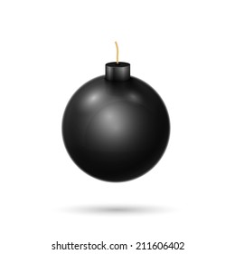 Black Bomb, Isolated On White Background