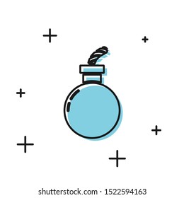 Black Bomb ready to explode icon isolated on white background. Happy Halloween party.  Vector Illustration