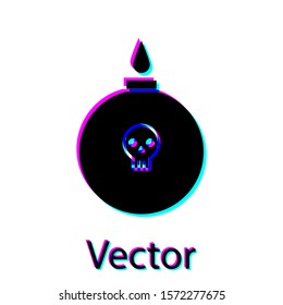Black Bomb ready to explode icon isolated on white background.  Vector Illustration