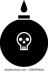 Black Bomb ready to explode icon isolated on white background.  Vector Illustration