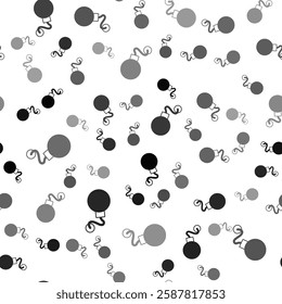 Black Bomb ready to explode icon isolated seamless pattern on white background.  Vector