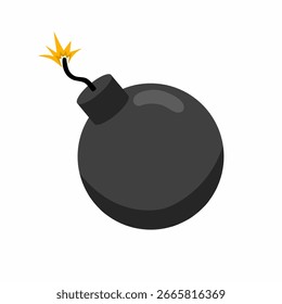 schwarze Bombe Thema Vektorgrafik mit weißem Hintergrund