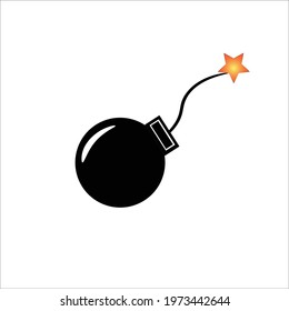 Black bomb vector art and star
