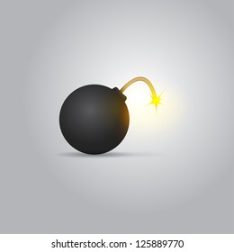 Black bomb. Vector illustration.