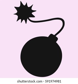 Black Bomb vector silhouette isolated