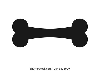 A black bone illustration centered on a white background evokes thoughts of pets and animals. The bone is a cartoon illustration, simplified for a playful design.