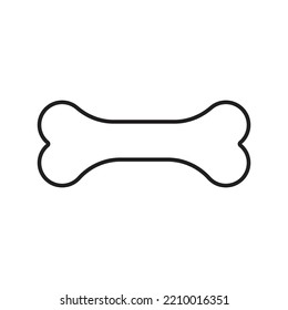 Black bone isolated on white background. Symbol of dog food. Vector illustration 