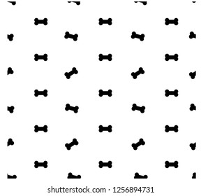 Black bone on white background. Black and white seamless pattern