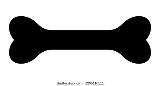 Black bone symbol of dog food. Vector illustration isolated on white background